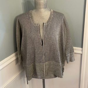 Cabi Black and white stripe cardigan